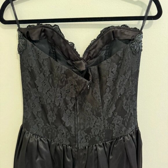 Jessica McClintock Gunne Sax Vintage Black Cape Jumpsuit - Picture 5 of 7